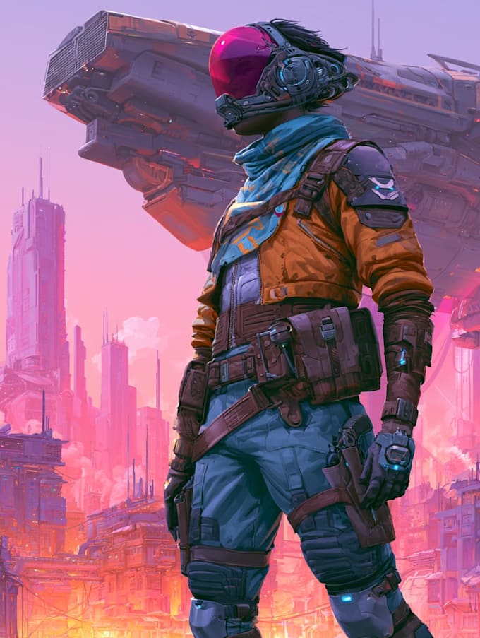 draw a sci fi character illustration or sci fi character