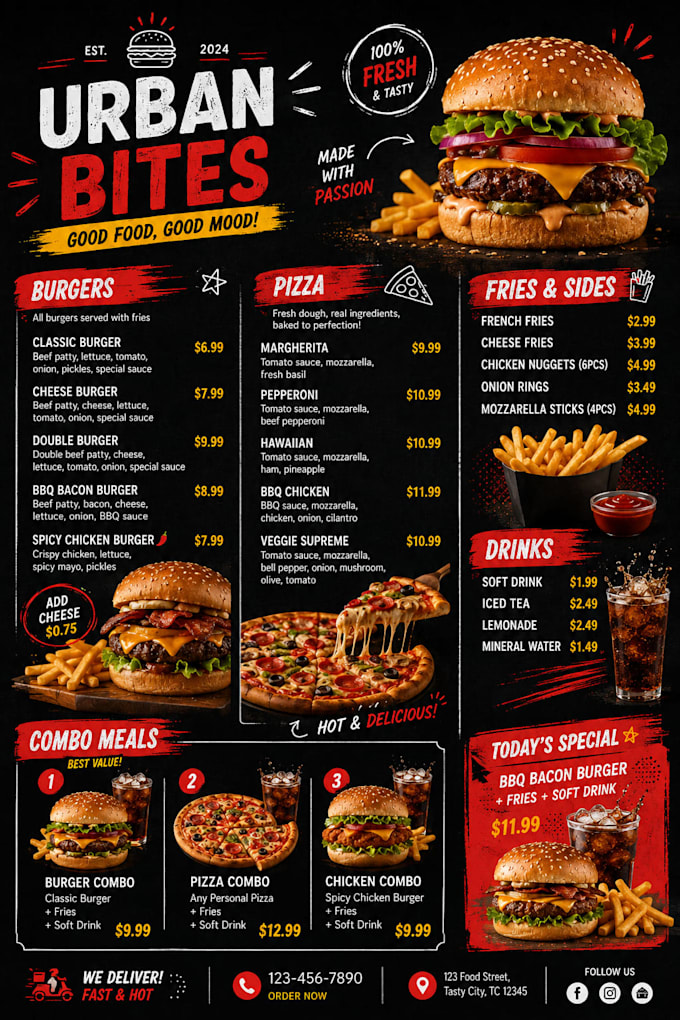 design modern restaurant menu, cafe menu and food flyer