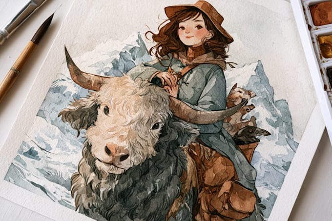 make a watercolor illustration