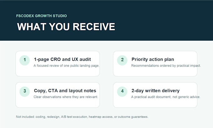 audit your landing page for conversion improvements