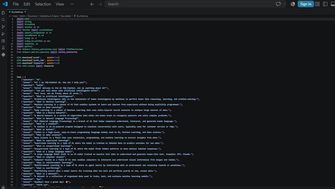 build an ai chatbot using python and machine learning