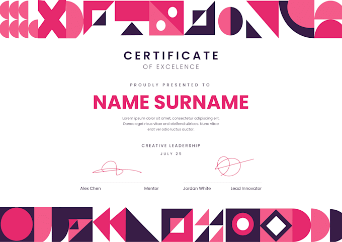 design a creative and eyecatching certificate design