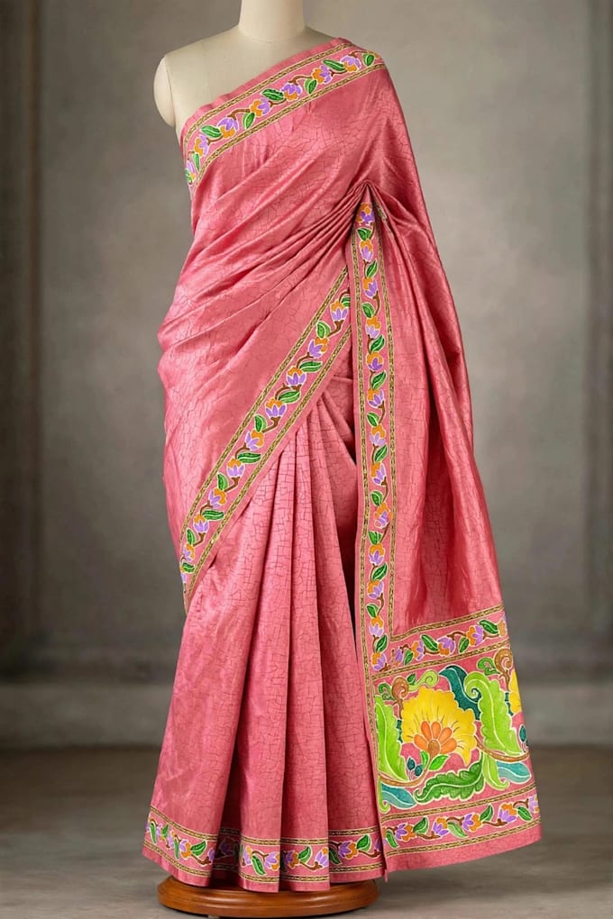 design luxury batik pattern for saree dress and bag