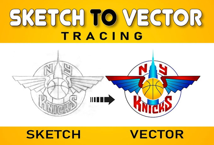 do manual vector tracing, redraw logo, convert image to vector
