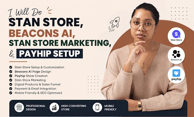 do stan store, beacons ai, stan store marketing, and payhip setup