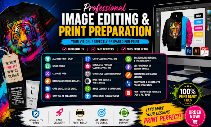 professional color separation and vectorizing for screen printing