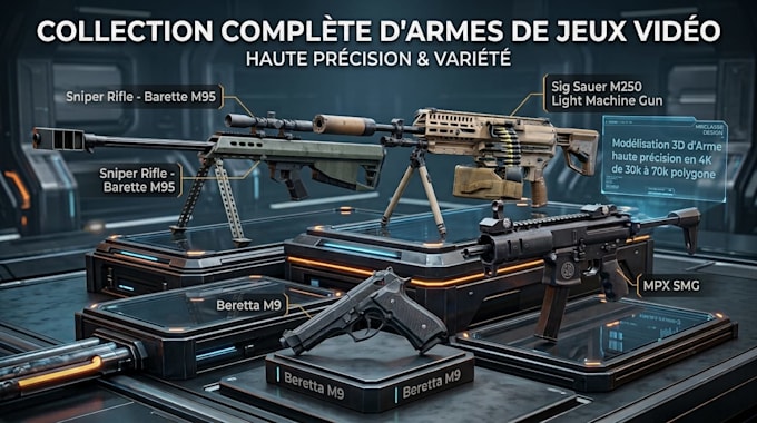 create professional 3d characters and weapons for games