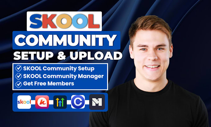 setup skool community, online course, be your skool manager, skool course upload
