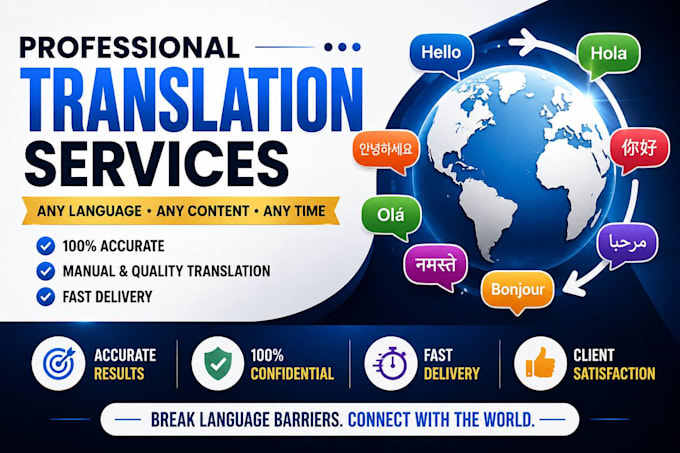 translate any language accurately and professionally