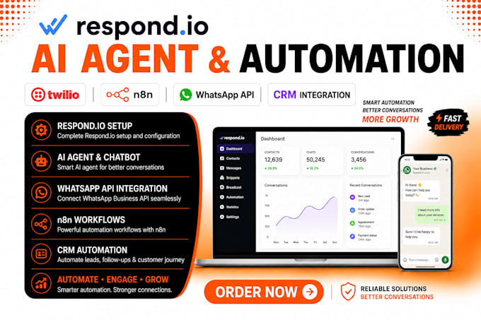 setup twilio messaging webhooks respond io whatsapp and respondio CRM automation