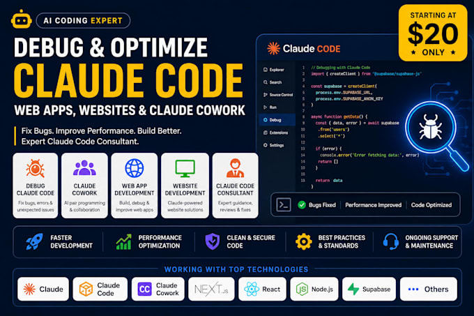 debug claude code claude cowork web app claude website claude code consultant