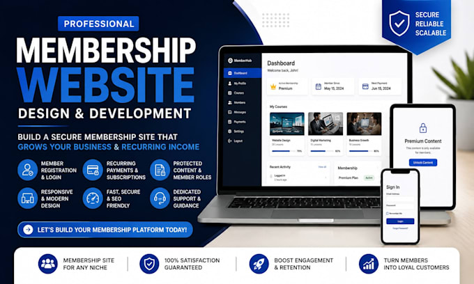 build a professional membership website with secure member portal