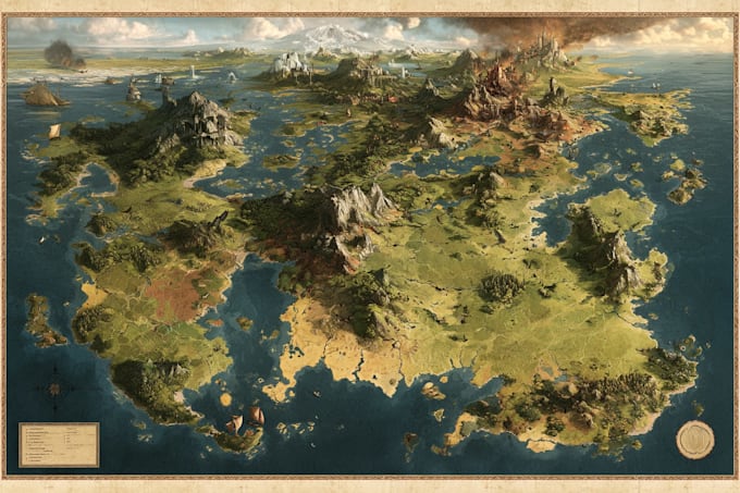 do fantasy map illustration