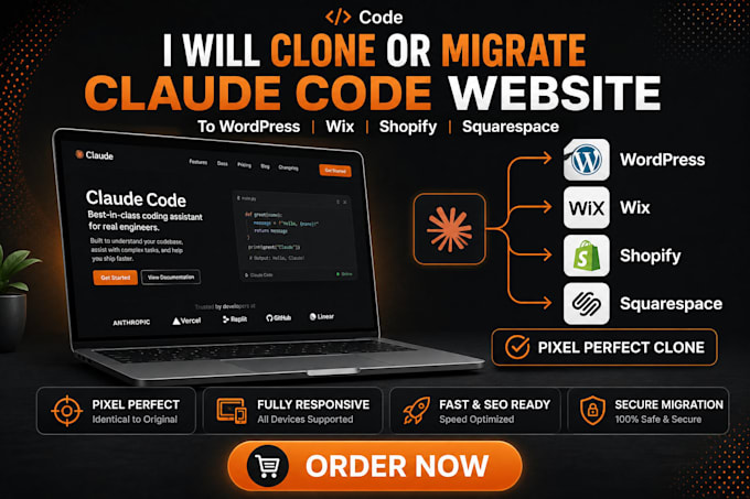 convert claude code website to wordpress, wix, shopify or squarespace