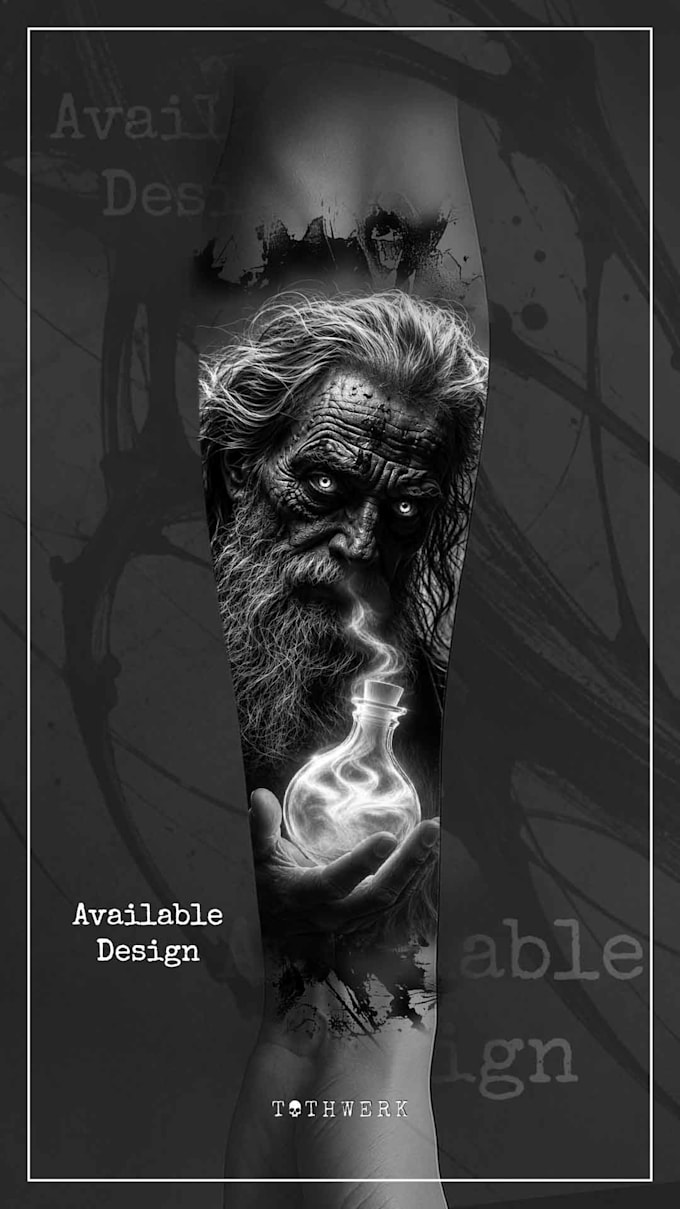 create a custom black and grey realism tattoo design