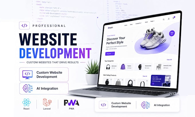 do full stack website development web developer php laravel and react