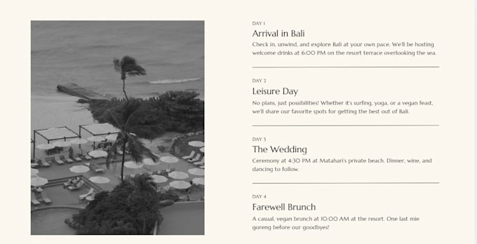 create a digital wedding invitation website with rsvp