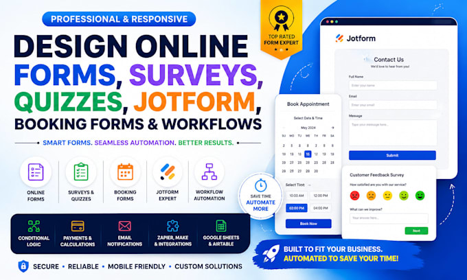 design online forms surveys quizzes jotform booking forms workflows