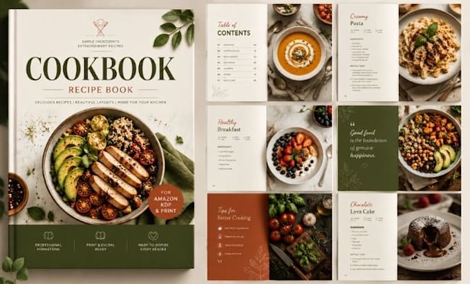 design and format cookbook recipe book for amazon KDP and print