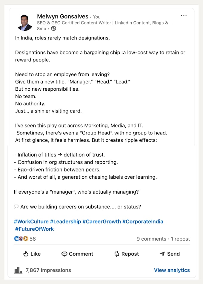 ghostwrite linkedin posts and articles that build authority