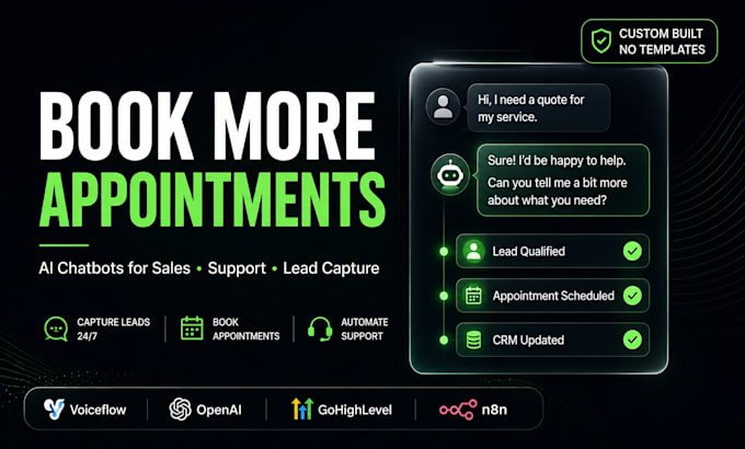 build ai chatbot with voiceflow openai gohighlevel n8n