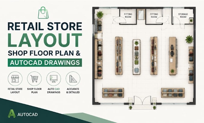 design retail store layout shop floor plan autocad drawings