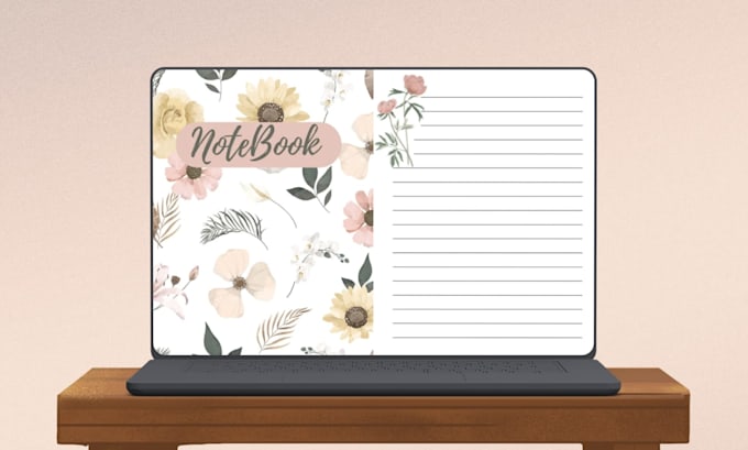 create aesthetic floral notebook designs