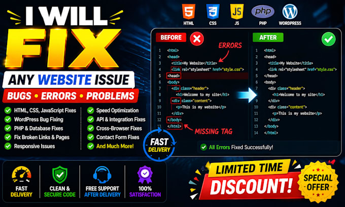 solve any website problem and optimize your website fast