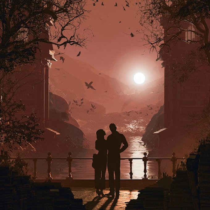 do design creative romantic book or ebook cover