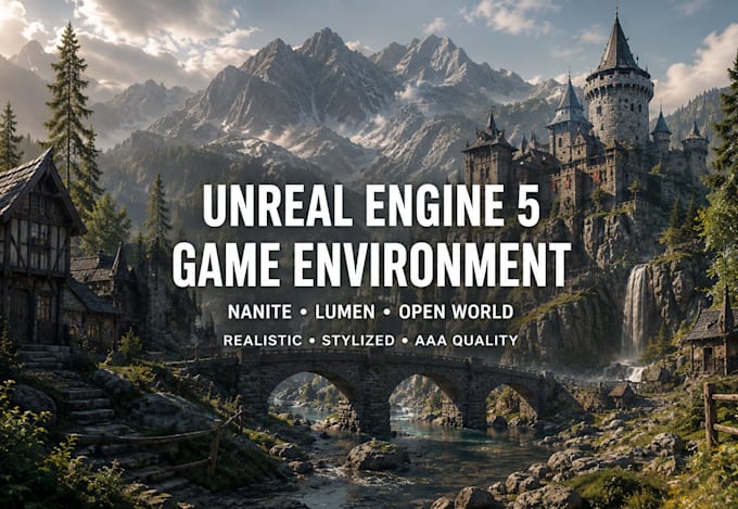 design ue5 open world game environment 3d level landscape design world building