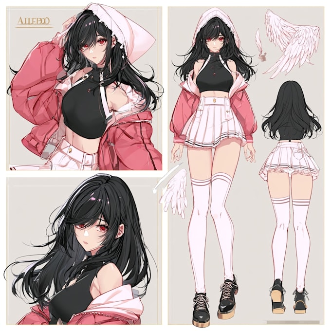 create anime model sheets for games animation and stories