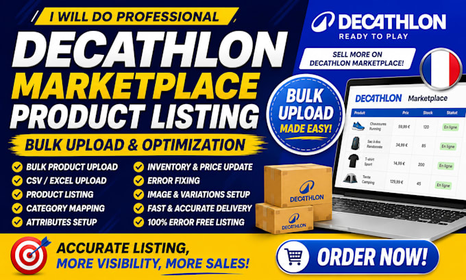 decathlon marketplace product listing bulk upload catalog management