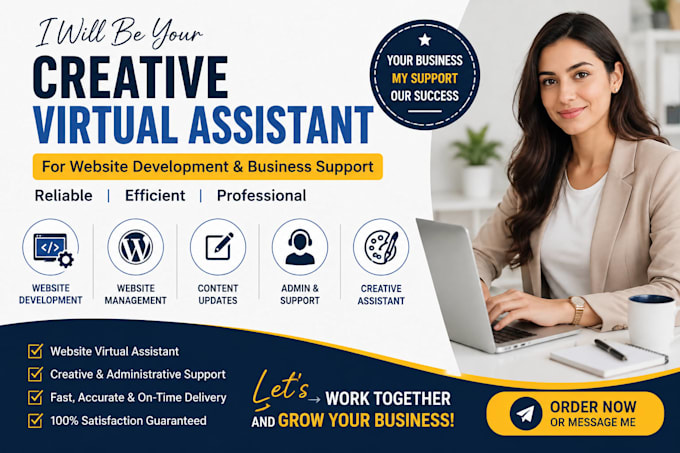 be your creative virtual assistant for website development and business support