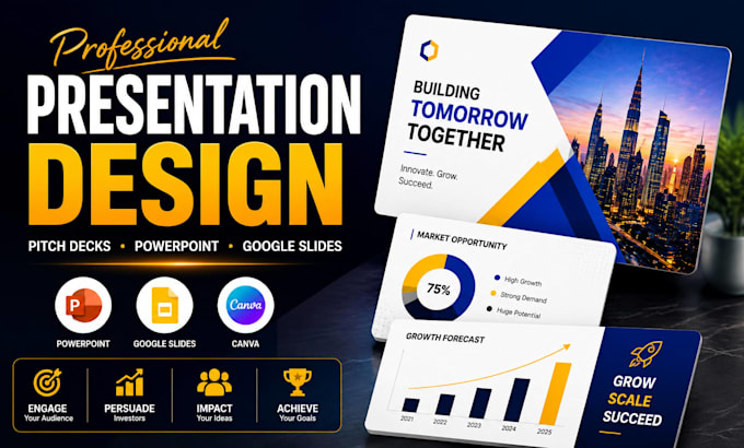 presentation design, powerpoint, pitch deck, startup, investor presentation