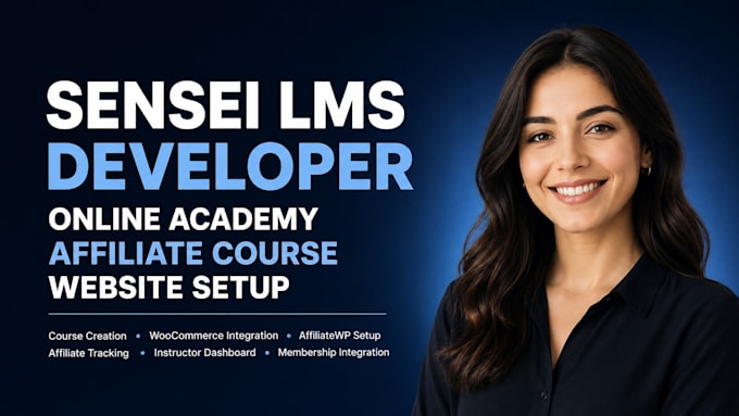 sensei lms developer, online academy website, affiliate course website setup