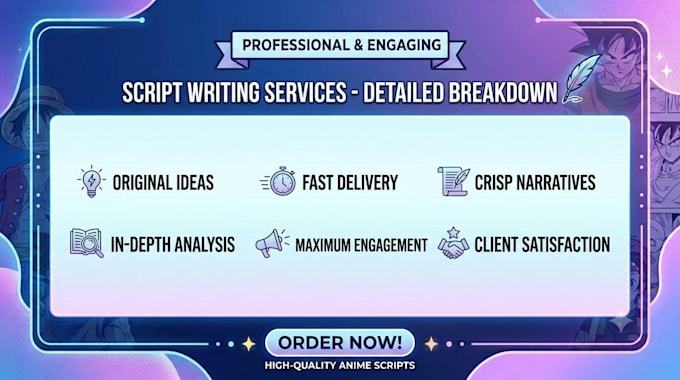 write engaging anime recap scripts for youtube videos