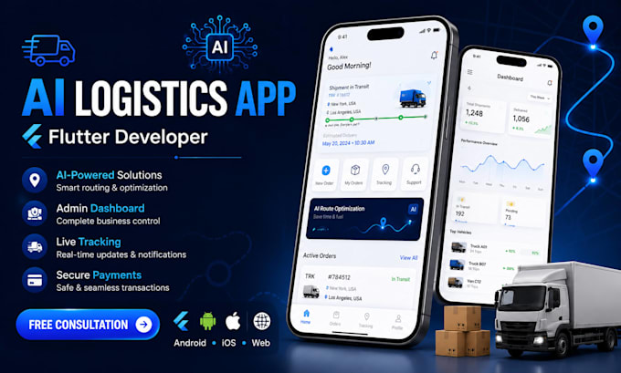 build ai logistic app mobile app development transportation fleet management app