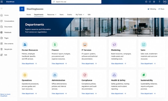 develop intranet, employee portal and company site