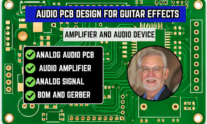 analog audio pcb design for guitar effects,mic preamp,amplifier and audio device