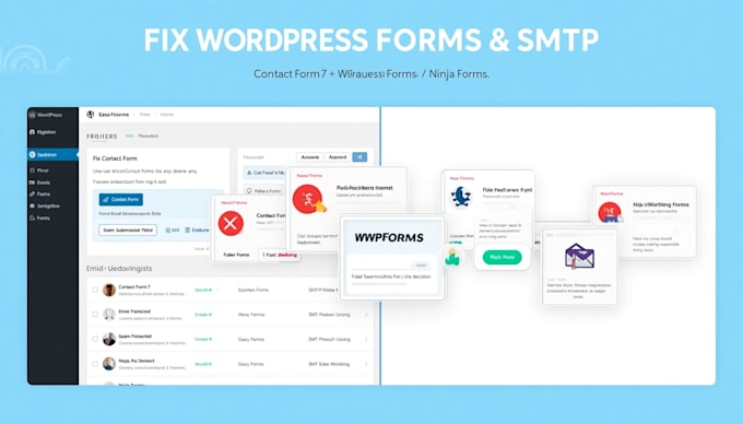 fix wordpress contact form 7, wpform, gravity form, ninja form, smpt errors