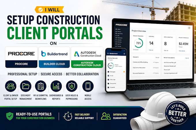 setup construction client portals on procore cloud builder autodesk construction