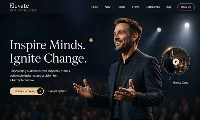 design squarespace keynote speaker website life coach public speaker consulting
