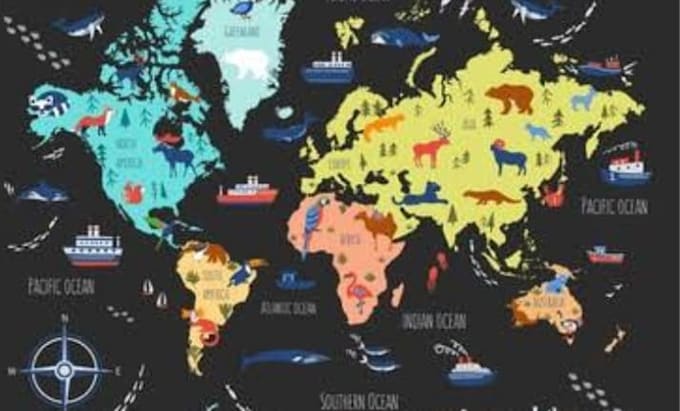 create a custom world map, geographic map, vector map,editable map,bussiness map