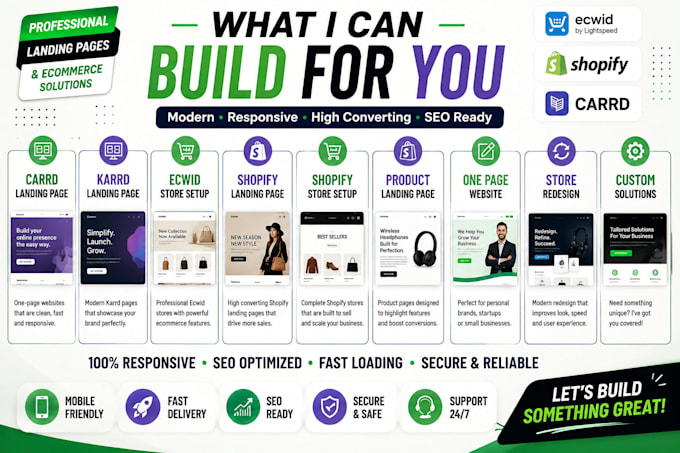 ecwid shopify ecommerce landing page