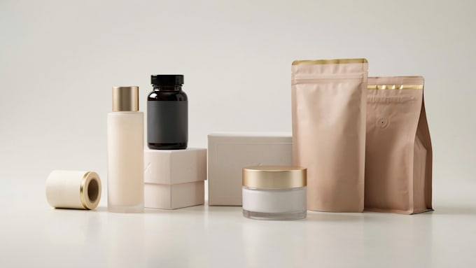 create premium product packaging, label design for amazon with modern branding