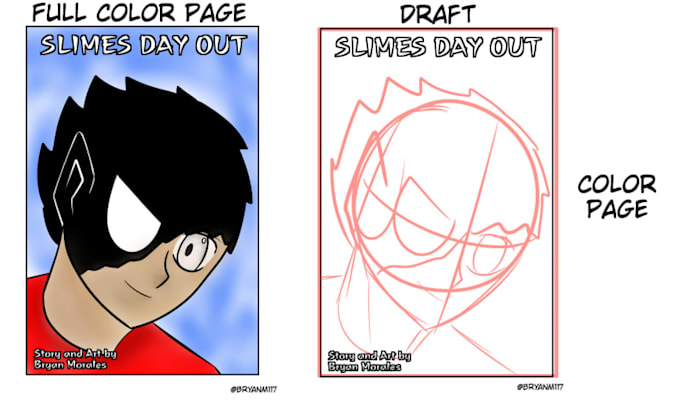 draw comics, make sketches, storyboards to finalized pages