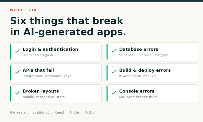 fix bugs in your lovable, bolt, cursor or replit app