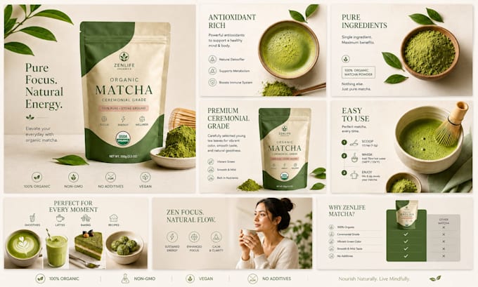 design product listing images and infographics