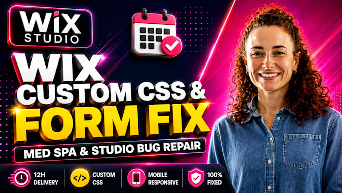 add custom css code or fix wix studio med spa booking form bug