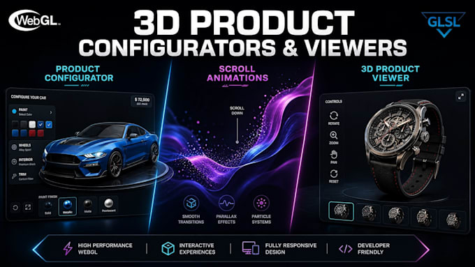 build interactive 3d website, threejs webgl product configurator